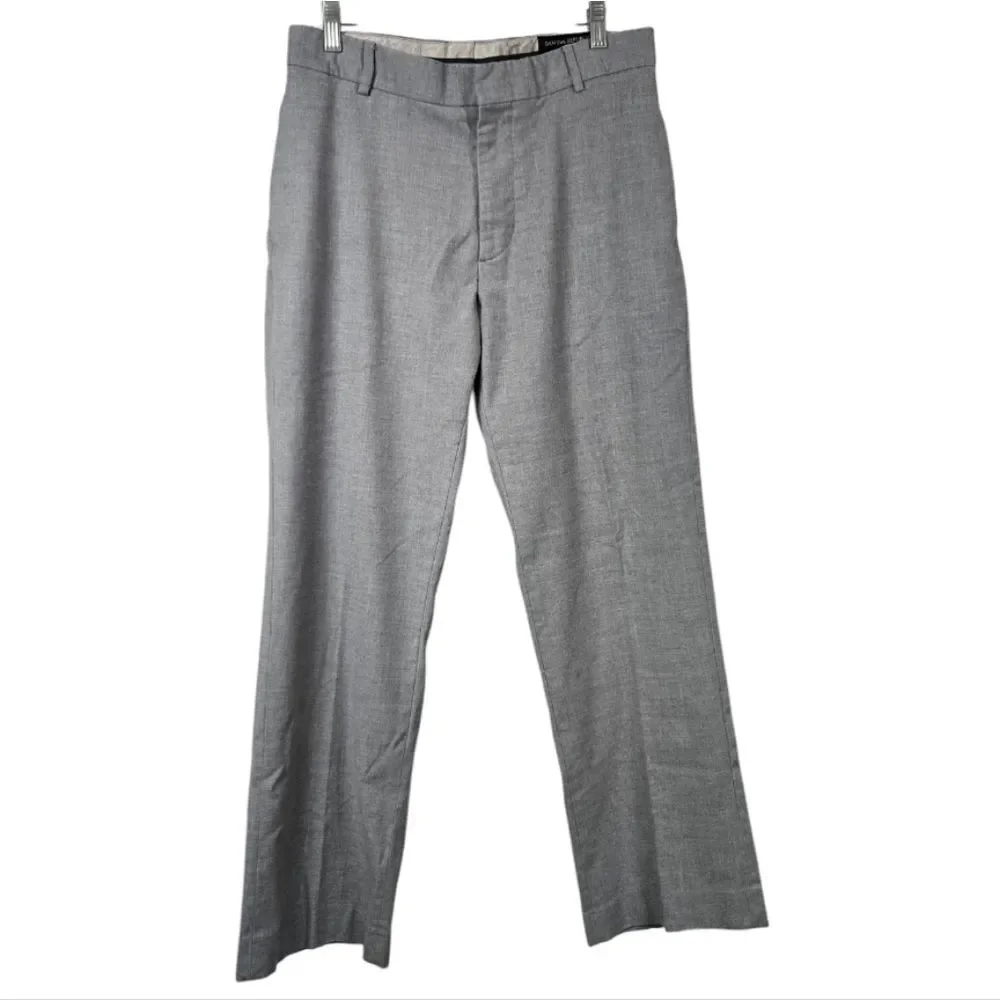 Banana Republic Heather Gray Chino Pants Men’s 32x30 Flat Front Tailored Trouser